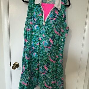 Lilly Pulitzer Pink and Green Tropical Golf Dress